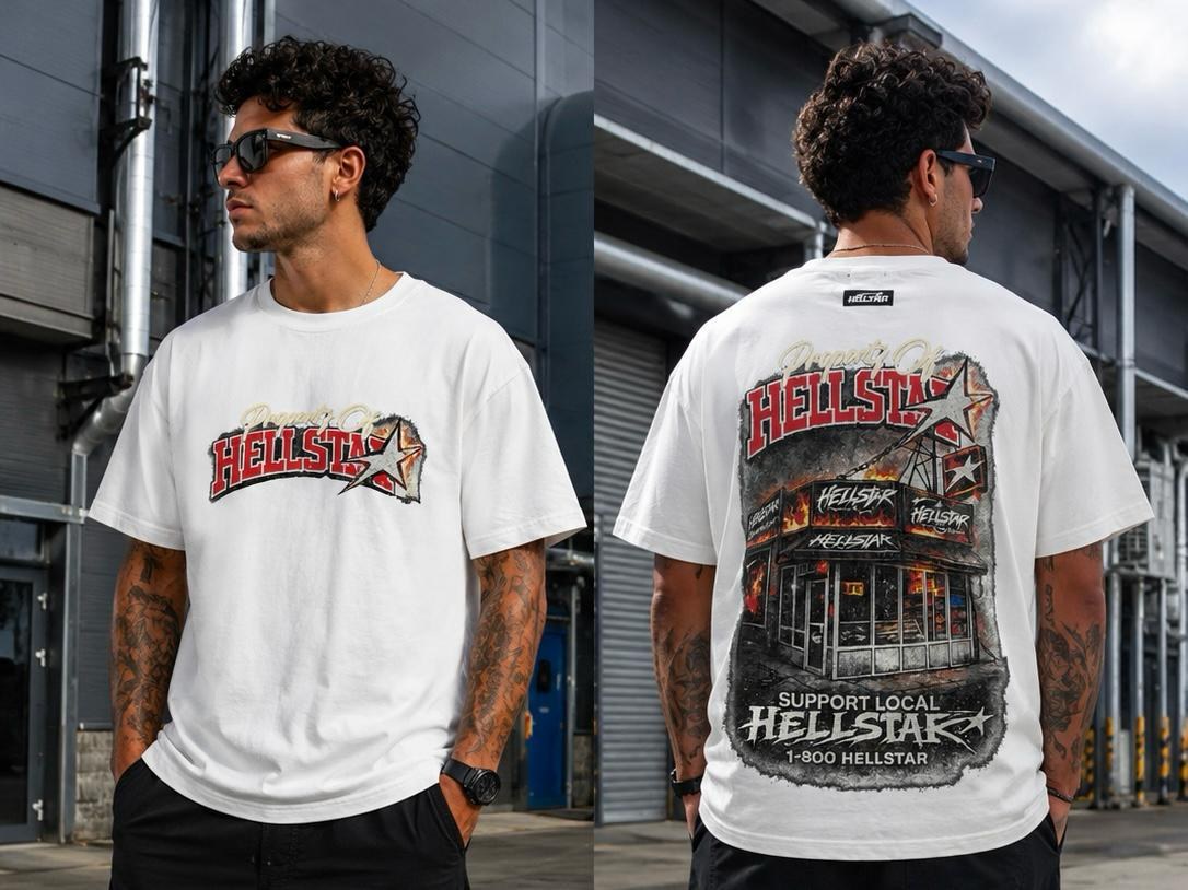 Camiseta Oversize HELLSTAR 'Support Local' White 260g